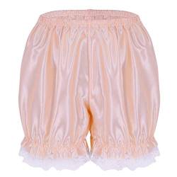 Alvivi Damen Vintage Bloomer Pumphose Shorts Frauen Leggings Sexy Spitze Rüschen Panties Hipster Sexy Pettipants Shorts Schlafhose Reizwäsche Pearl Pink One Size von Alvivi