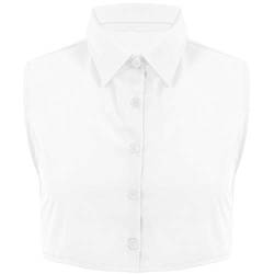Alvivi Herren Kragen Abnehmbare Hälfte Shirt Bluse Gefälschter Kragen Baumwolle Halbe Hemd Kragen Weiß/Schwarz/Rot/Marine Blau Weiß XXL von Alvivi