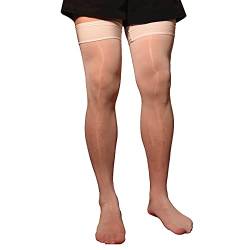 Alvivi Herren Nylon Socken Strümpfe Männer Mesh Transparent Stockings Strumpfhosen Netzstrumpfhose Pink Sissy Dessous-Legging X Weiß X Einheitsgröße von Alvivi