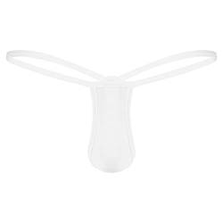 Alvivi Herren String Tanga Sexy Männer Unterwäsche Mini Slips Schnur Thong G-String Lingerie Reizwäsche A Weiß M von Alvivi