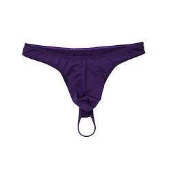 Alvivi Herren Strings Bikini Briefs Low-Rise G-String Minislips Sexy Gay Tanga Thong T-Back Dessous Unterwäsche Lila Einheitsgröße von Alvivi