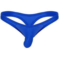 Alvivi Herren Strings Slips Bikini Briefs mit Penishülle Mini Panties Tanga Thong Dessous Unterwäsche Jockstraps A Royal Blau XXL von Alvivi