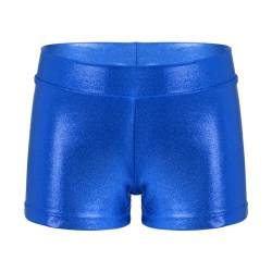 Alvivi Mädchen Shorts Sport Shorts Elastisch Kurze Hose Tanzhose Hotpants Traininghose Fitness Yoga Tanz Tennis Gymnastik Pants Workout H Blau 140 von Alvivi