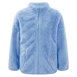 Alvivi Unisex Kinder Fleece-Jacke Strickfleecejacke mit Stehkragen Reißverschluss Warme Fleecejacke Herbst Winter Mantel Outwear A Blau 110-116 von Alvivi