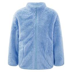 Alvivi Unisex Kinder Fleece-Jacke Strickfleecejacke mit Stehkragen Reißverschluss Warme Fleecejacke Herbst Winter Mantel Outwear A Blau 146-152 von Alvivi