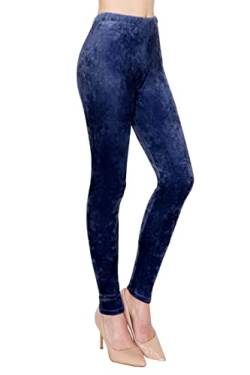 ALWAYS Lässige Samt-Leggings für Damen – butterweiche, warme Winter-Yogahose, Vle128 / Marineblau, X-Groß von Always