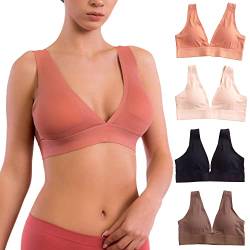 Alyce Ives Intimates Lasergeschnittene, nahtlose Damen-Lounge-Bralette, 4 Stück, Lasergeschnitten 4, small von Alyce Ives Intimates