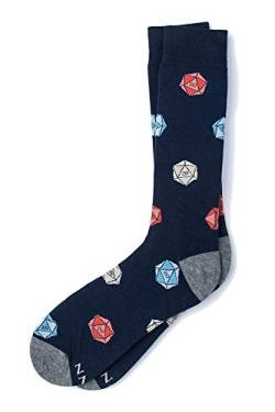 Alynn Herren Hipster Navy Blue D2O Dice Dungeons & Dragons Novelty Crew Dress Socken von Alynn