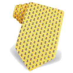 Alynn Herren Krawatte mit Bienenenmotiv, 100% Seide, Gelb von Alynn