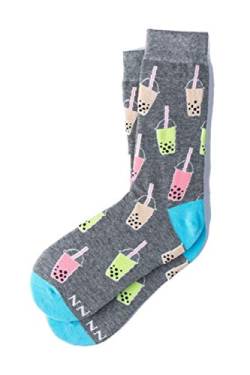 Boba Life Drink Bubble Tea Contemporary Crew Socken für Damen, grau, Einheitsgröße von Alynn