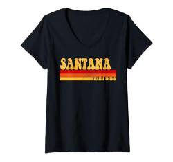 Damen SANTANA Name Personalisierte Idee Herren Retro Vintage SANTANA T-Shirt mit V-Ausschnitt von AmaStyle Co.