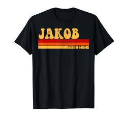 JAKOB Name Personalisierte Idee Herren Retro Vintage JAKOB T-Shirt von AmaStyle Co.