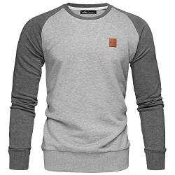 Amaci&Sons Herren Basic College Sweatjacke Pullover Hoodie Sweatshirt 4050 Hellgrau/Anthrazit L von Amaci&Sons