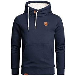 Amaci&Sons Herren Basic Kapuzenpullover Sweatjacke Pullover Plüsch Hoodie Sweatshirt 4054 Navyblau L von Amaci&Sons