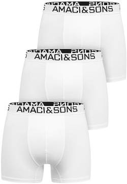 Amaci&Sons Herren Boxershorts Baumwolle 3er Spar-Pack Männer Unterhose Unterwäsche 3x9005 Weiß/Weiß 4XL von Amaci&Sons