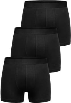 Amaci&Sons Herren Boxershorts Baumwolle 3er Spar-Pack Männer Unterhose Unterwäsche 3x9006 Schwarz/Schwarz 4XL von Amaci&Sons