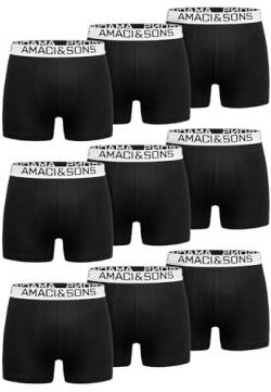 Amaci&Sons Herren Boxershorts Baumwolle 9er Spar-Pack Männer Unterhose Unterwäsche 9x9005 Schwarz/Weiß XL von Amaci&Sons