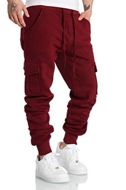 Amaci&Sons Herren Cargo Jogginghose Sporthose Sweatpants Jogger Trainingshose 2016 Bordeaux XXL von Amaci&Sons