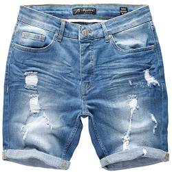 Amaci&Sons Herren Destroyed Jeans Shorts Kurze Hose Sommer Bermuda 7979 Hellblau W31 von Amaci&Sons