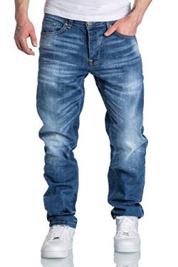Amaci&Sons Herren Jeans Regular Straight Fit Denim Hose Destroyed 7984 Hellblau W29/L32 von Amaci&Sons