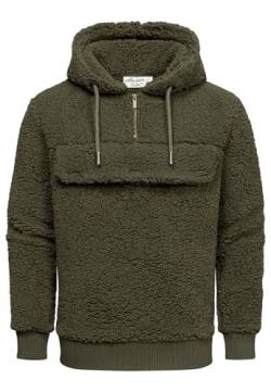 Amaci&Sons Herren Kapuzenpullover Teddy Sweatjacke Plüsch Hoodie Pullover Windbreaker 4066 Khaki S von Amaci&Sons