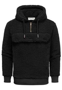 Amaci&Sons Herren Kapuzenpullover Teddy Sweatjacke Plüsch Hoodie Pullover Windbreaker 4066 Schwarz L von Amaci&Sons