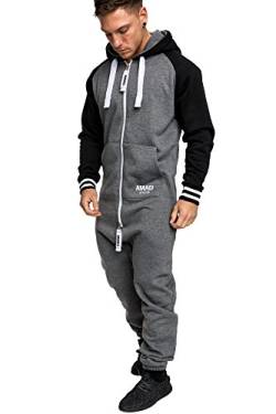 Amaci&Sons Herren Overall Jumpsuit Onesie Jogging Sportanzug Trainingsanzug Jogginganzug 3022 Anthrazit XXL von Amaci&Sons