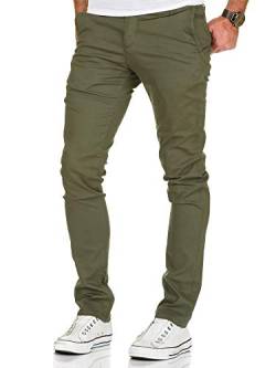 Amaci&Sons Herren Slim Fit Stretch Chino Hose Jeans 7010-09 Olive W30/L30 von Amaci&Sons