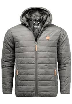 Amaci&Sons Herren Steppjacke Outdoor Basic Patch Kapuzen Jacke 9102 Grau L von Amaci&Sons