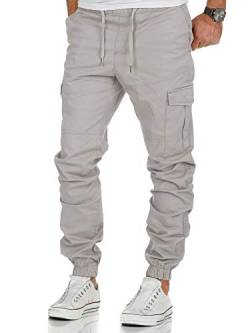 Amaci&Sons Herren Stretch Jogger Cargo Chino Jeans Hose 7006 Hellgrau W29 von Amaci&Sons