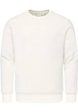Amaci&Sons Herren Sweatshirt Pullover Teddy Plüsch Pulli Sweatjacke Hoodie Rundhalsausschnitt 4077 Weiß M von Amaci&Sons