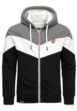 Amaci&Sons Sweatjacke Kapuzenpullover Herren Pullover Hoodie Zipper Jacke 4069 Anthrazit/Weiß/Schwarz 3XL von Amaci&Sons