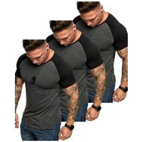 Amaci&Sons T-Shirt 3. OMAHA 3er-Pack T-Shirts (3er-Pack) Herren Basic Oversize Kontrast Raglan T-Shirt von Amaci&Sons