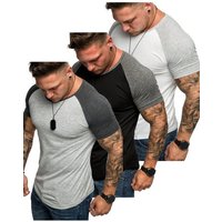 Amaci&Sons T-Shirt 3. OMAHA 3er-Pack T-Shirts (3er-Pack) Herren Basic Oversize Kontrast Raglan T-Shirt von Amaci&Sons