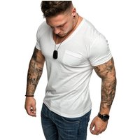 Amaci&Sons T-Shirt PATERSON Basic Oversize T-Shirt mit V-Ausschnitt Herren Vintage Basic Shirt mit V-Ausschnitt und Brusttasche von Amaci&Sons