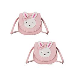 Prinzessin Mini Handtasche Niedlicher Hase Crossbody Bag Kinder Handtasche Leder Pu Leder SüßE Kleine MäDchen Taschen Tasche MäDchen Klein Rosa GeldböRse Mit Verstellbarem Gurt FüR Kinder MäDchen(2pc) von Amacoam