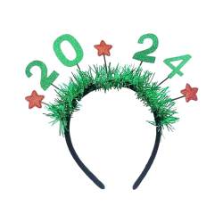 Amagogo 2024 Neujahrs-Stirnband, Kopfschmuck, Geschenk, Stern-Stirnband, Kopfbedeckung, Haarreifen für Bühnenaufführung, Halloween, Abschlussball, Party, Grün von Amagogo