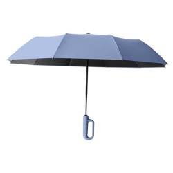 Amagogo Automatischer Taschenschirm, Regenschirm mit Ringschnalle, robuster, kompakter Reiseschirm mit 10 Rippen für Regen für Strandcamping im Freien, Blau 125cmx82cm von Amagogo