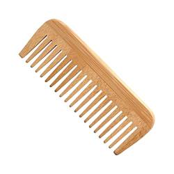 Amagogo Bamboo WoodenHair Comb Wide Tooth Detangler Comb für nasses oder trockenes, lockiges, dickes, welliges oder glattes Haar von Amagogo