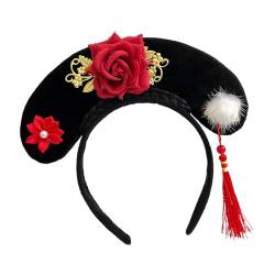 Amagogo Chinesische Kopfbedeckung, Qing-Stirnband, Haarband, alte Haarspange, Blume, Hanfu-Haarreifen für Performance, Hochzeit, Abschlussball, Stil E von Amagogo