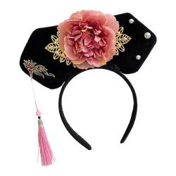 Amagogo Chinesische Kopfbedeckung, Qing-Stirnband, Haarband, alte Haarspange, Blume, Hanfu-Haarreifen für Performance, Hochzeit, Abschlussball, Stil I von Amagogo