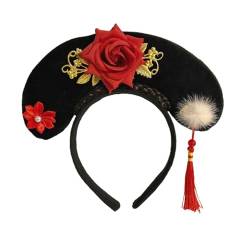 Amagogo Chinesische Kopfbedeckung, Qing-Stirnband, traditioneller Kaiserin-Kopfschmuck, Haarreif, antikes Stirnband für Bühnenauftritte, Karneval, Stil E von Amagogo