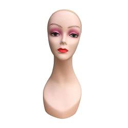 Amagogo Frauen-Mannequin-Kopf mit Glatze, weibliches Manikin, Perückenkopfständer, professioneller tragbarer Perückenhalter, Perücken-Display-Modell für, Stil a von Amagogo