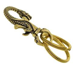 Amagogo Handgefertigte Messing Drachen Drehverschlüsse für Schlüsselbund & 2 Stück Schlüsselringe von Amagogo