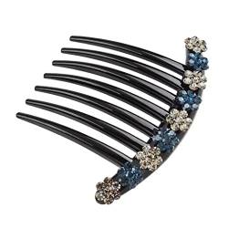 Amagogo Kristall Blume Haarnadel Kamm Strass Braut Haarnadel Haarspange Frauen Hochzeit Kopfschmuck Brautjungfer Blau von Amagogo