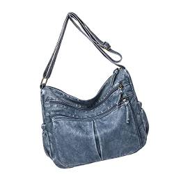 Amagogo Multifunktions-Umhängetasche Kapazität Schicke PU-Leder-Handtasche Clutch Einkaufstaschen für Lippenstift Verwendung Einkaufen, Blau von Amagogo
