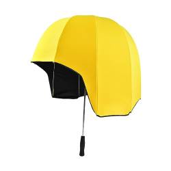 Amagogo Regenschirm mit doppeltem Verwendungszweck, Regenschirm mit langem Griff, niedlicher PU-Griff, manuell für Frauen, regenfest, Regenschirme, GELB von Amagogo