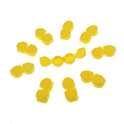 Amagogo Set von 10 kleinen Kontaktlinsenbehältern für unterwegs, Gelb von Amagogo