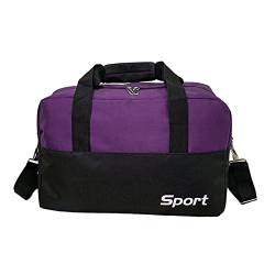 Amagogo Sporttasche für Damen, Fitnesstasche, Nylon, tragbar mit Gepäckhülle, Übernachtung, Weekender, Tragetasche für Sport, Reisen, Damen, Damen, Violett von Amagogo