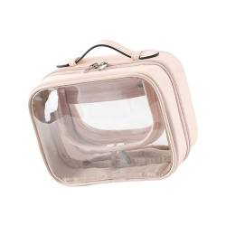 Amagogo Transparente Make-up-Tasche, Reise-Make-up-Etui, transparentes Kosmetiketui, transparente Reise-Kulturtasche für Damen, Rosa von Amagogo